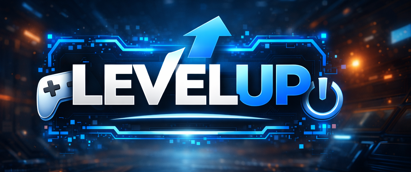 levelup center – logo de tecnología y videojuegos